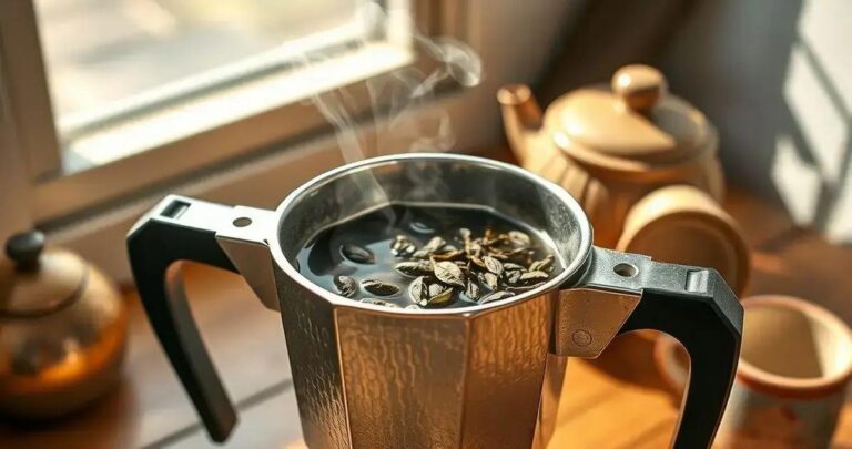 como fazer chá na cafeteira italiana