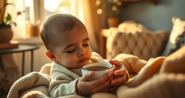 benefícios do chá de camomila para bebês