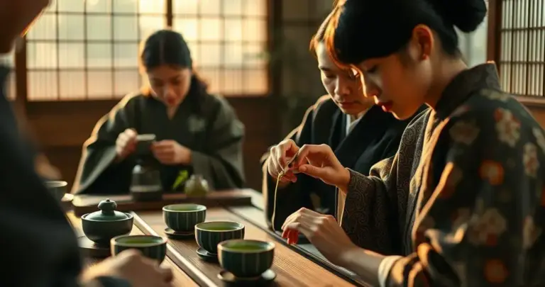 cerimônia do chá japonês matcha