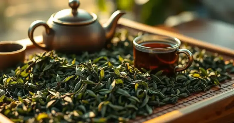 chá verde envelhecido