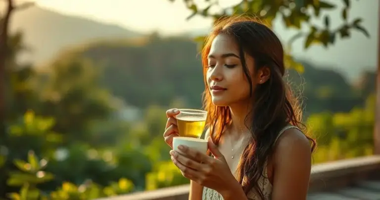 chá verde meditação