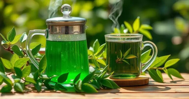 chá verde para cabelos